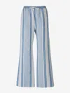 Givenchy Embroidered Cotton Blend Wide-leg Pant In Striped Motif