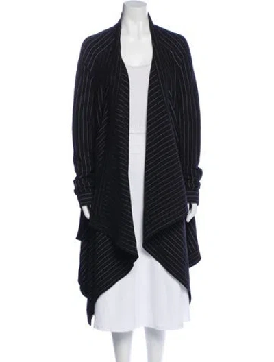 Pre-owned Givenchy Striped Open Front Sweater In Black