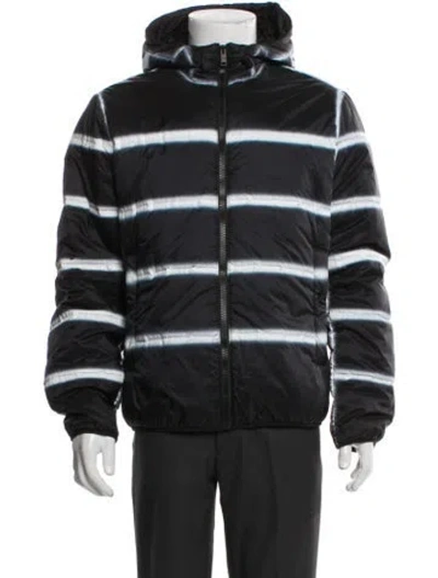 Pre-owned Givenchy Striped Puffer Coat In Gray