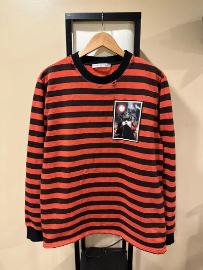 Pre-owned Givenchy Striped Red/black Occult Distressed Sweatshirt