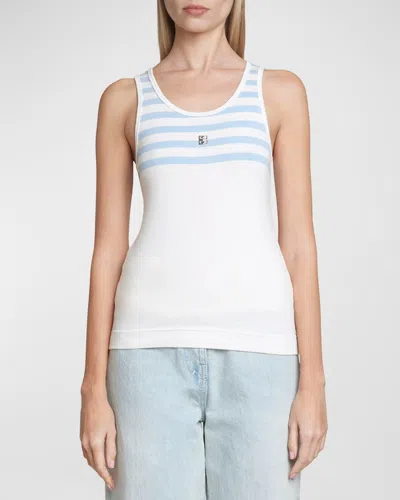 Givenchy Striped Rib Tank Top In White