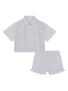 Givenchy Striped Set With Logo And Applications In Blue