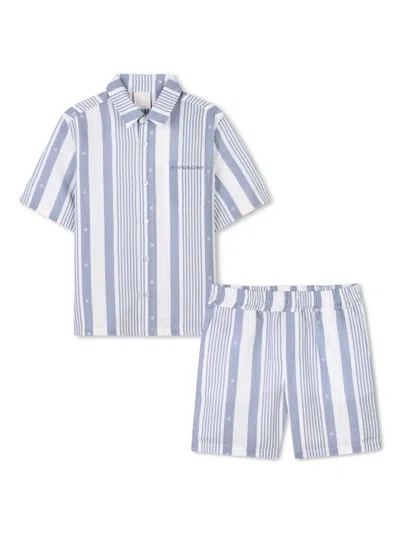 Givenchy Kids' Striped Shirt And Shorts Set In White