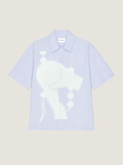 Givenchy Chemise Rayée En Coton Avec Imprimé Surréaliste In Black