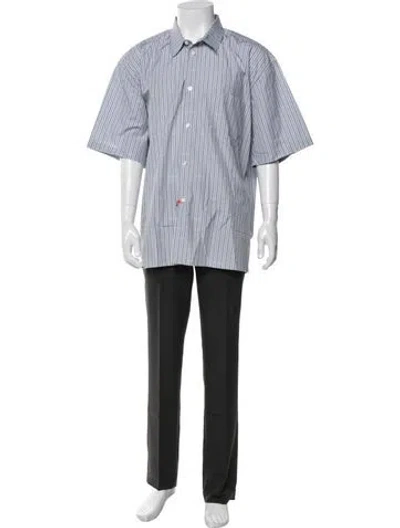 Pre-owned Givenchy Striped Short Sleeve Shirt In Blue