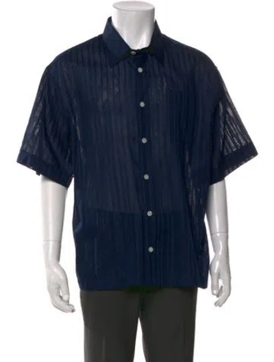 Pre-owned Givenchy Striped Short Sleeve Shirt In Blue