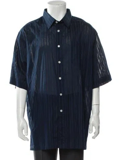 Pre-owned Givenchy Striped Short Sleeve Shirt W/ Tags In Blue