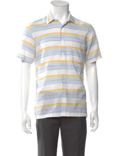 Pre-owned Givenchy Striped Short Sleeve Shirt In White