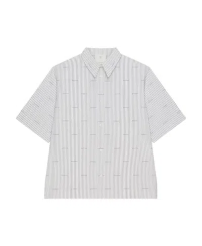 Givenchy Striped Short-sleeved Shirt In Gray