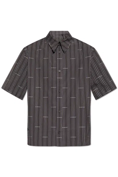 Givenchy Striped Short-sleeved Shirt In Nero