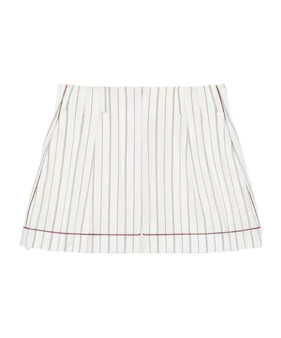 Givenchy Striped Shorts In Cotton And Silk In Gray/white