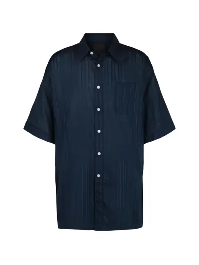 Givenchy Striped Short-sleeve Shirt In Blue