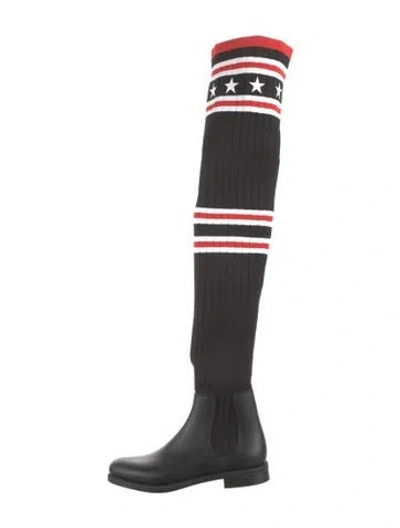 Pre-owned Givenchy Striped Sock Boots In Black