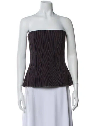 Pre-owned Givenchy Striped Strapless Top W/ Tags In Green