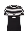 GIVENCHY STRIPED T-SHIRT WITH 4G APPLICATION