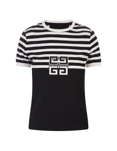 GIVENCHY STRIPED T-SHIRT WITH 4G APPLICATION