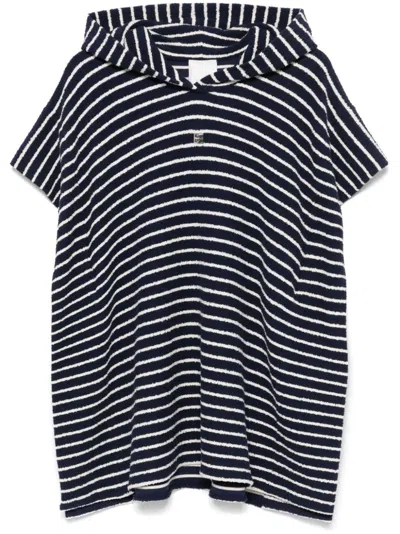 Givenchy Striped Towelling Poncho In Blue