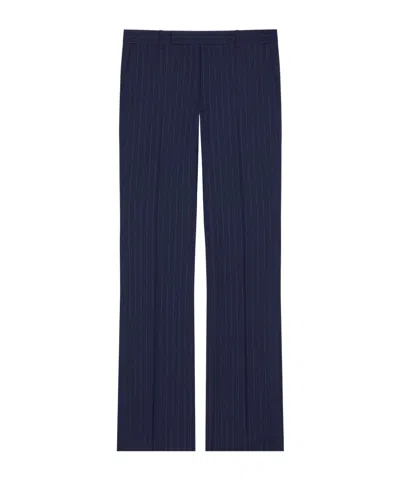 Givenchy Striped Virgin Wool Tailored Trousers In Black