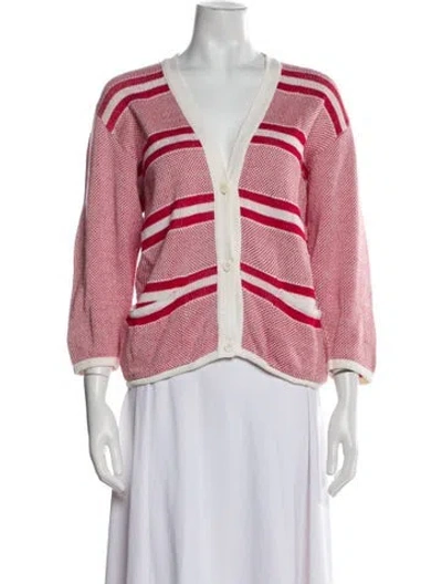 Pre-owned Givenchy Striped V-neck Sweater In Multi