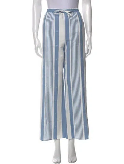 Pre-owned Givenchy Striped Wide Leg Pants In Blue