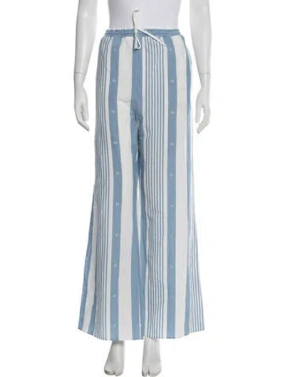 Pre-owned Givenchy Striped Wide Leg Pants In Blue