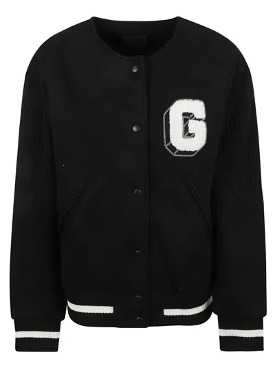 GIVENCHY GIVENCHY STRUCTURED BLACK COAT WITH RIBBED DETAILING
