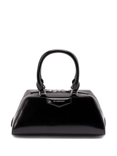 Givenchy Structured Black Handbag With Glossy Finish And Versatile Straps