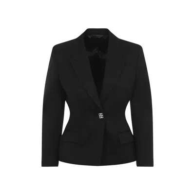GIVENCHY GIVENCHY STRUCTURED BLACK VIRGIN WOOL JACKET