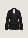 Givenchy Structured Double-breasted Jacket With Satin Collar In Black