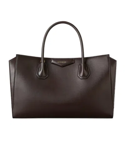 Givenchy Medium Antigona Leather Tote Bag In Brown