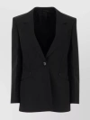 Givenchy Structured Wool Blend Blazer With Padded Shoulders In Black