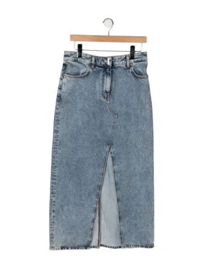 Pre-owned Givenchy Studded Accents Long Skirt In Blue