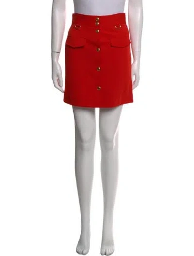 Pre-owned Givenchy Studded Accents Mini Skirt In Red