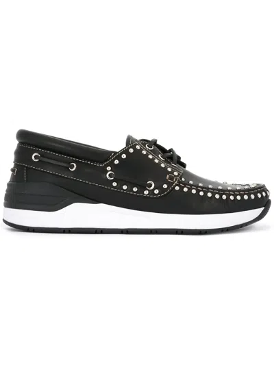 Givenchy Studded Boat Shoes In Black