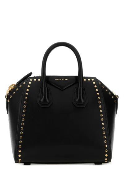Givenchy Studded Leather Top Handle Bag In Black