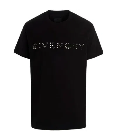 GIVENCHY GIVENCHY LOGO STUDDED CREWNECK T-SHIRT