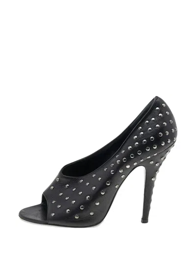 Pre-owned Givenchy Studded Open-toe Pumps In Black