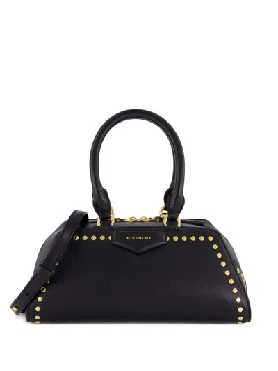 Givenchy Mini Antigona East-west Bag In Box Leather With Studs Detail In Black