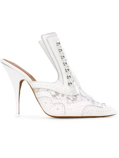 Givenchy Stylised Brogue Mules In White