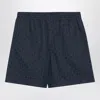 Givenchy Grey/blue Shorts With 4g Logo Print In Greyblue