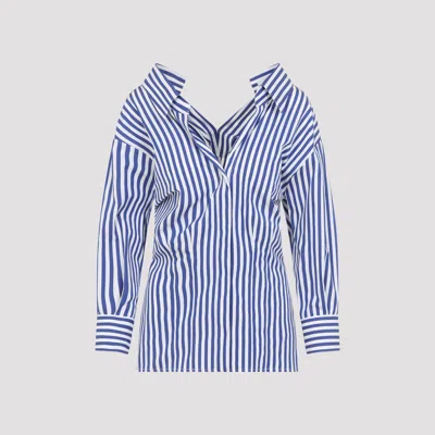 Givenchy Long Sleeve Striped Shirt Buttoned Cuffs Collar In Blue