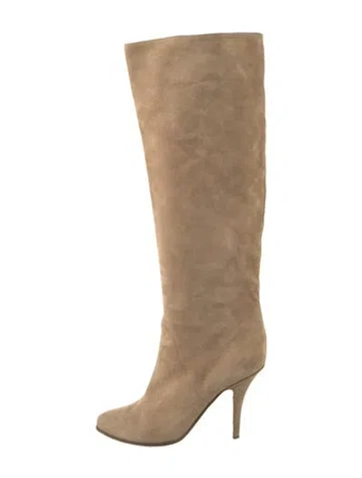 Pre-owned Givenchy Suede Beaded Accents Boots In Neutral