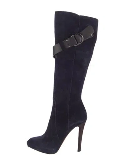 Pre-owned Givenchy Suede Boots In Blue