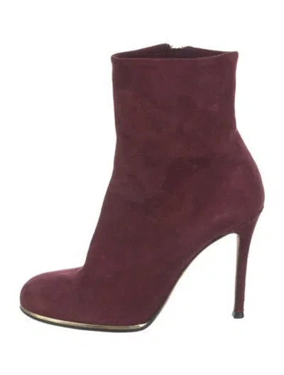 Pre-owned Givenchy Suede Boots In Burgundy