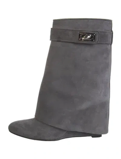 Pre-owned Givenchy Suede Boots In Gray