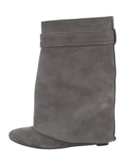 Pre-owned Givenchy Suede Boots In Gray
