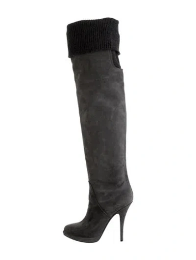 Pre-owned Givenchy Suede Boots In Grey