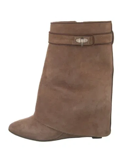 Pre-owned Givenchy Suede Boots In Neutral