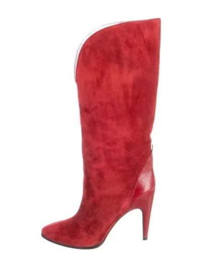 Pre-owned Givenchy Suede Boots In Red