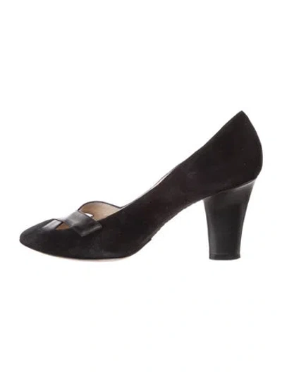 Pre-owned Givenchy Suede D'orsay Pumps In Black